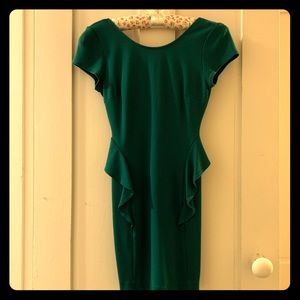 Emerald cotton stretch mini dress